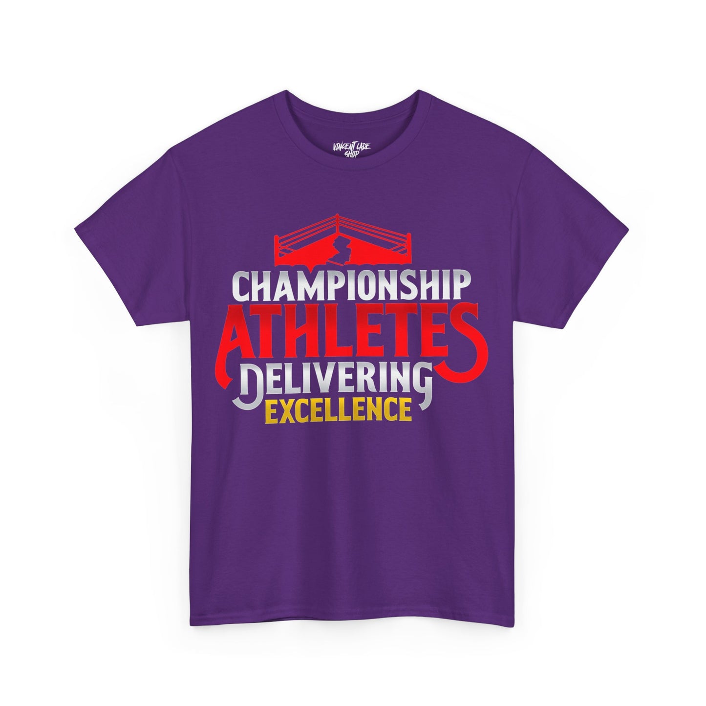 Championship Athletes Delivering Excellence 2nd logo Unisex Heavy Cotton Tee