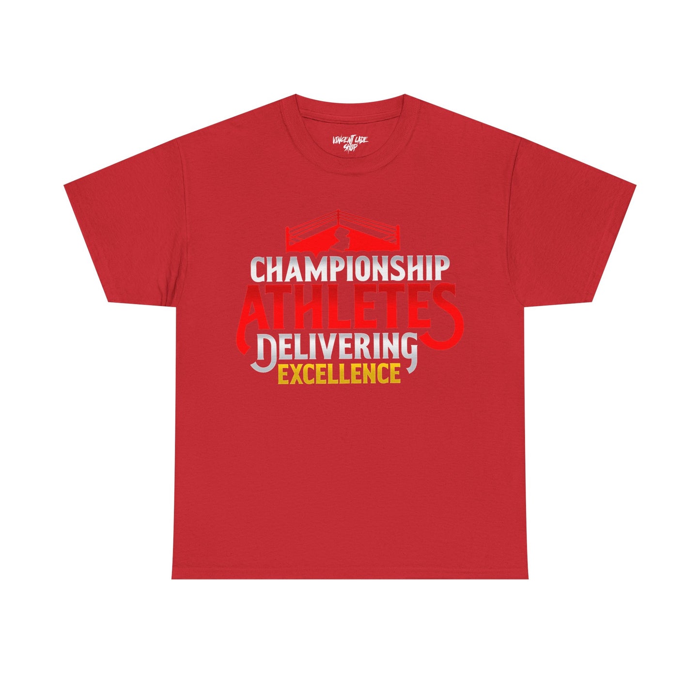 Championship Athletes Delivering Excellence 2nd logo Unisex Heavy Cotton Tee
