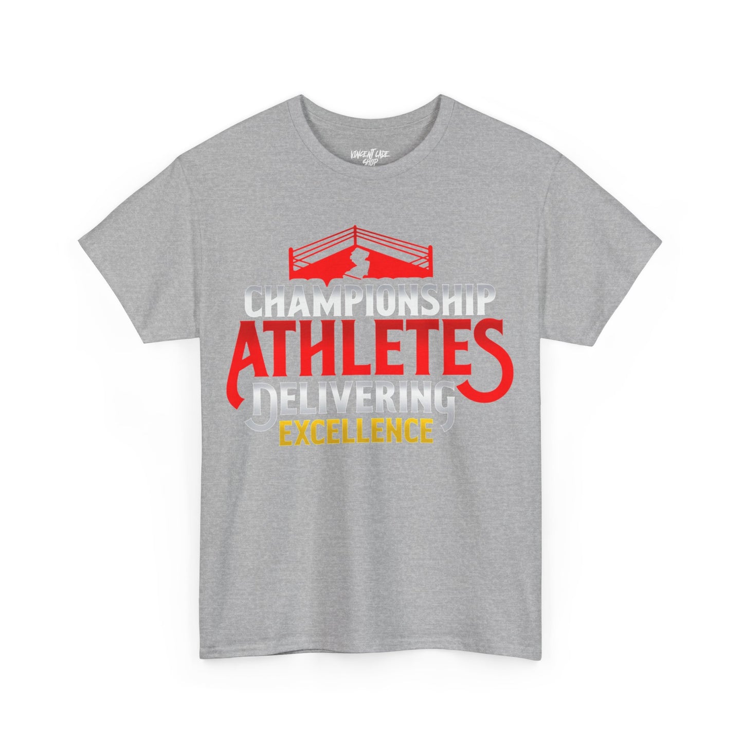 Championship Athletes Delivering Excellence 2nd logo Unisex Heavy Cotton Tee