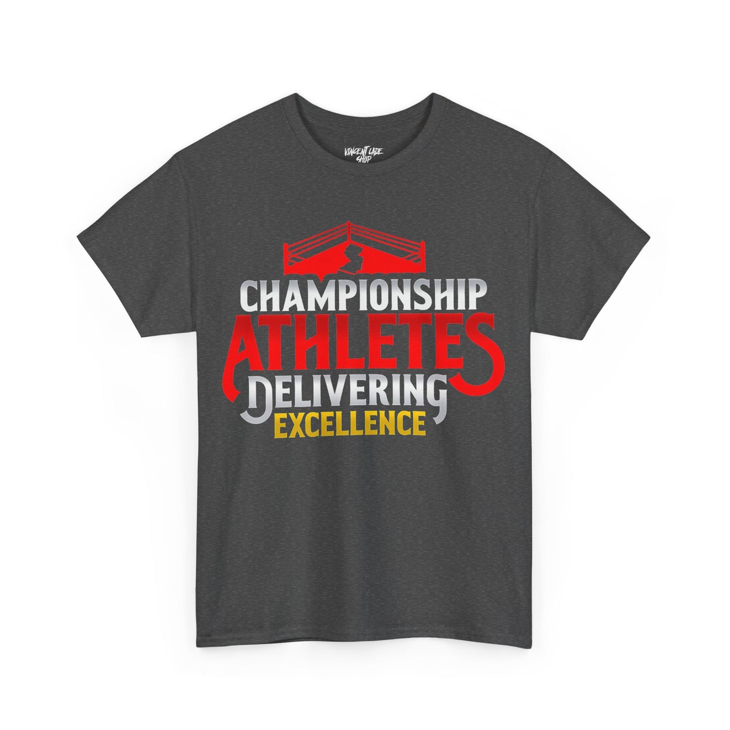 Championship Athletes Delivering Excellence 2nd logo Unisex Heavy Cotton Tee