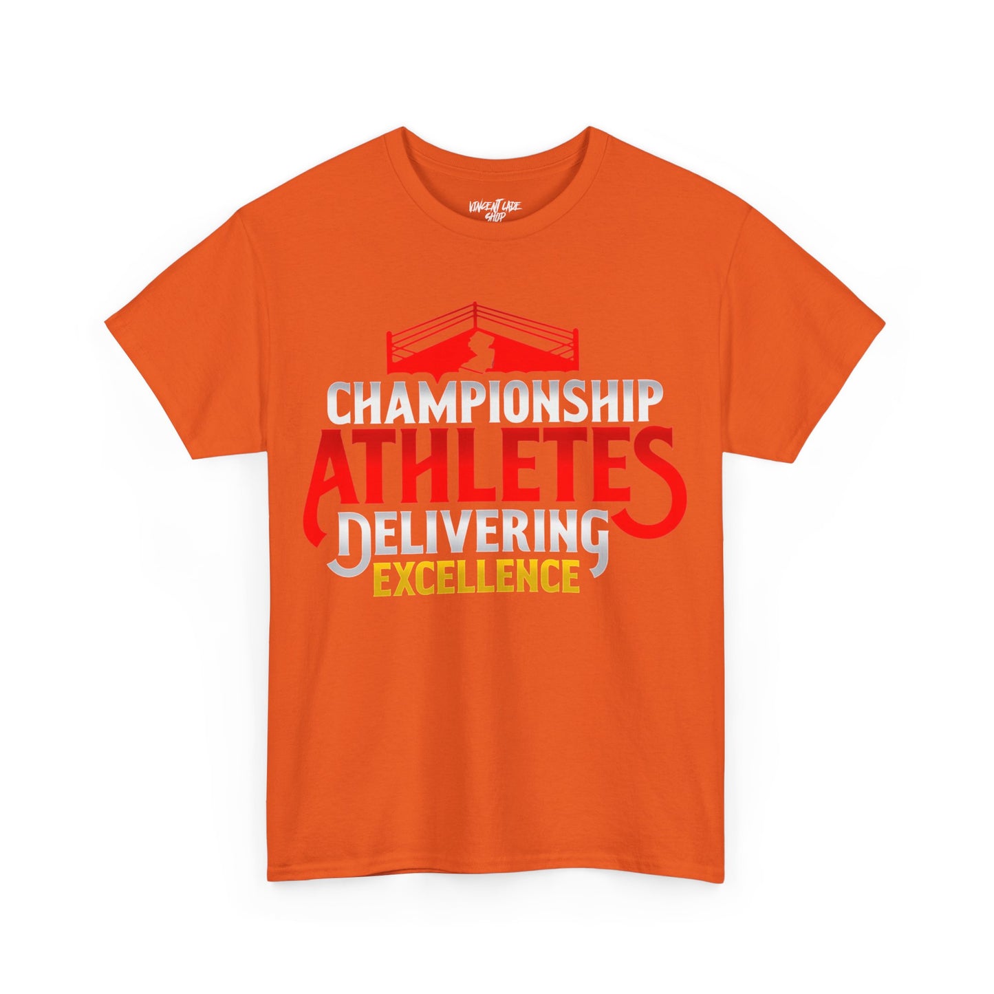 Championship Athletes Delivering Excellence 2nd logo Unisex Heavy Cotton Tee