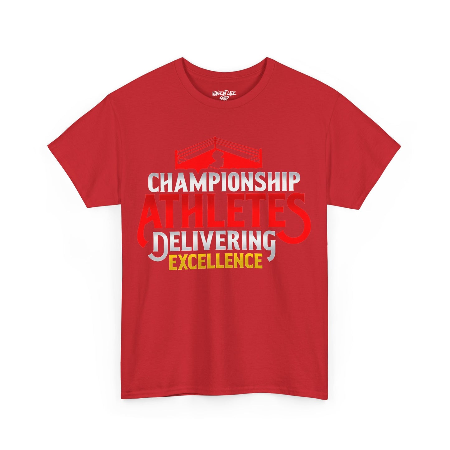 Championship Athletes Delivering Excellence 2nd logo Unisex Heavy Cotton Tee