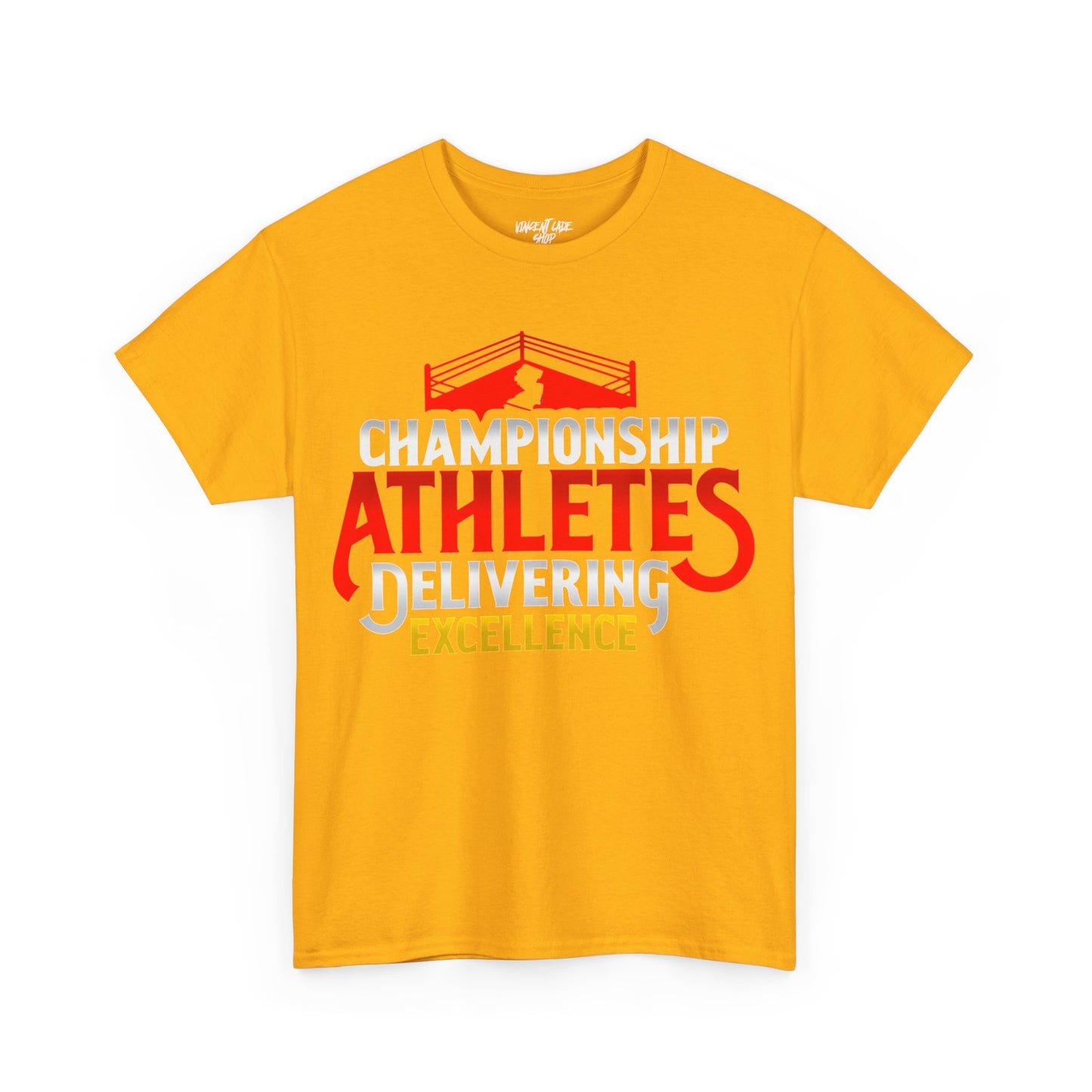 Championship Athletes Delivering Excellence 2nd logo Unisex Heavy Cotton Tee