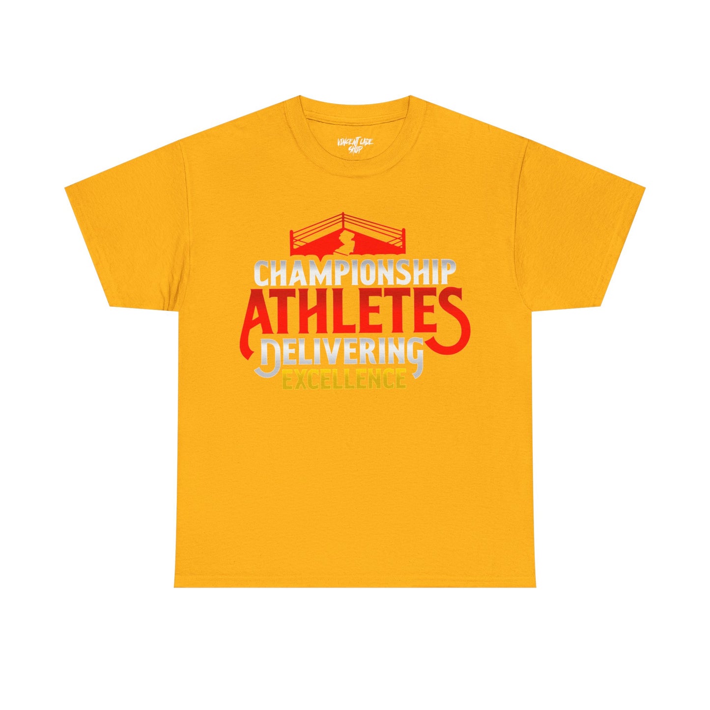 Championship Athletes Delivering Excellence 2nd logo Unisex Heavy Cotton Tee