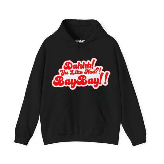 Red and White Dah Ya like that?! Baybay!! Logo Unisex Hoodie