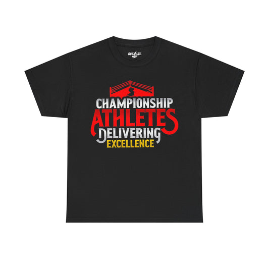 Championship Athletes Delivering Excellence 2nd logo Unisex Heavy Cotton Tee